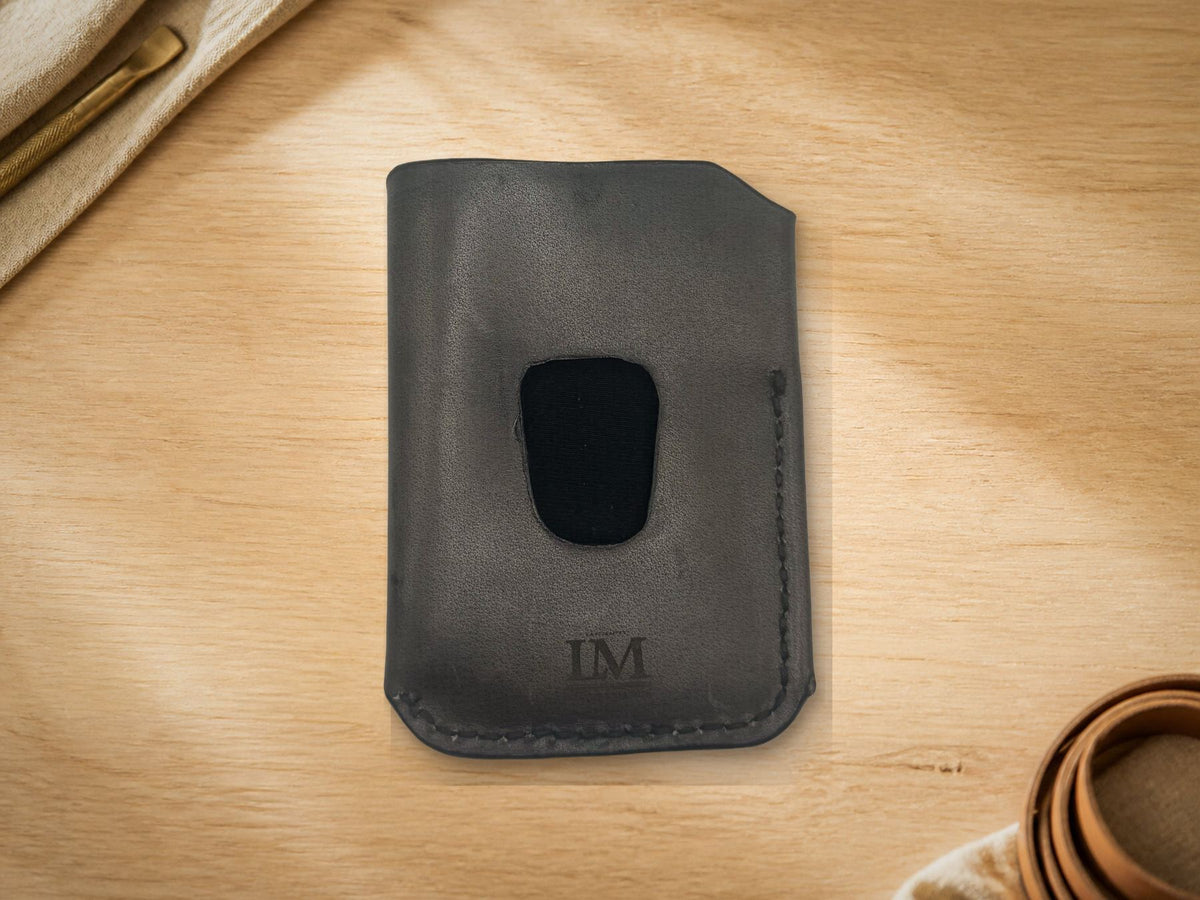 Dark Gray Business Card Holder, front view
