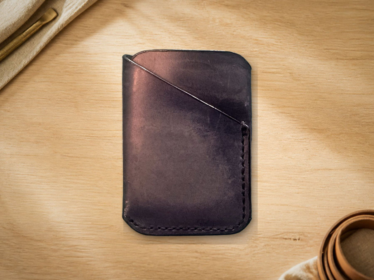 Deep Plum Business Card Holder, front view