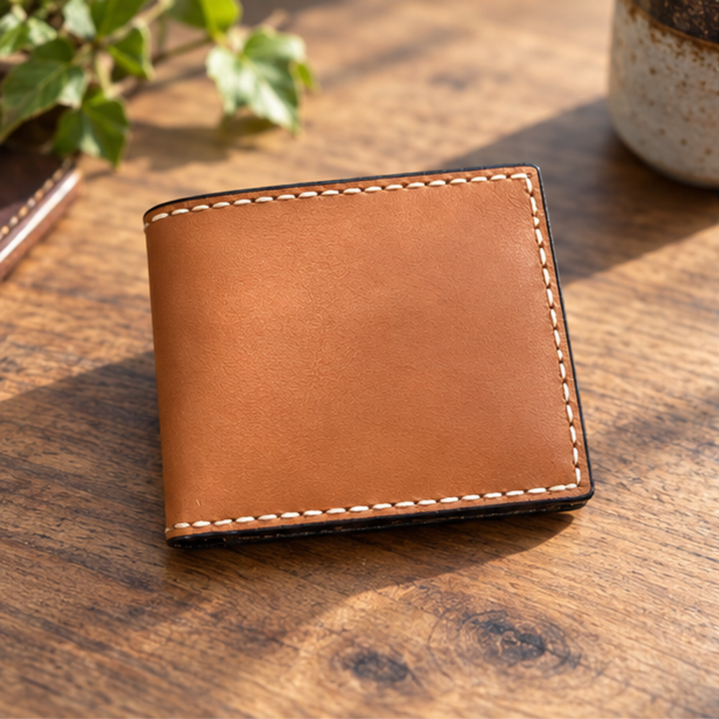 Coin Pocket Bifold Wallet, lifestyle shot, table setting