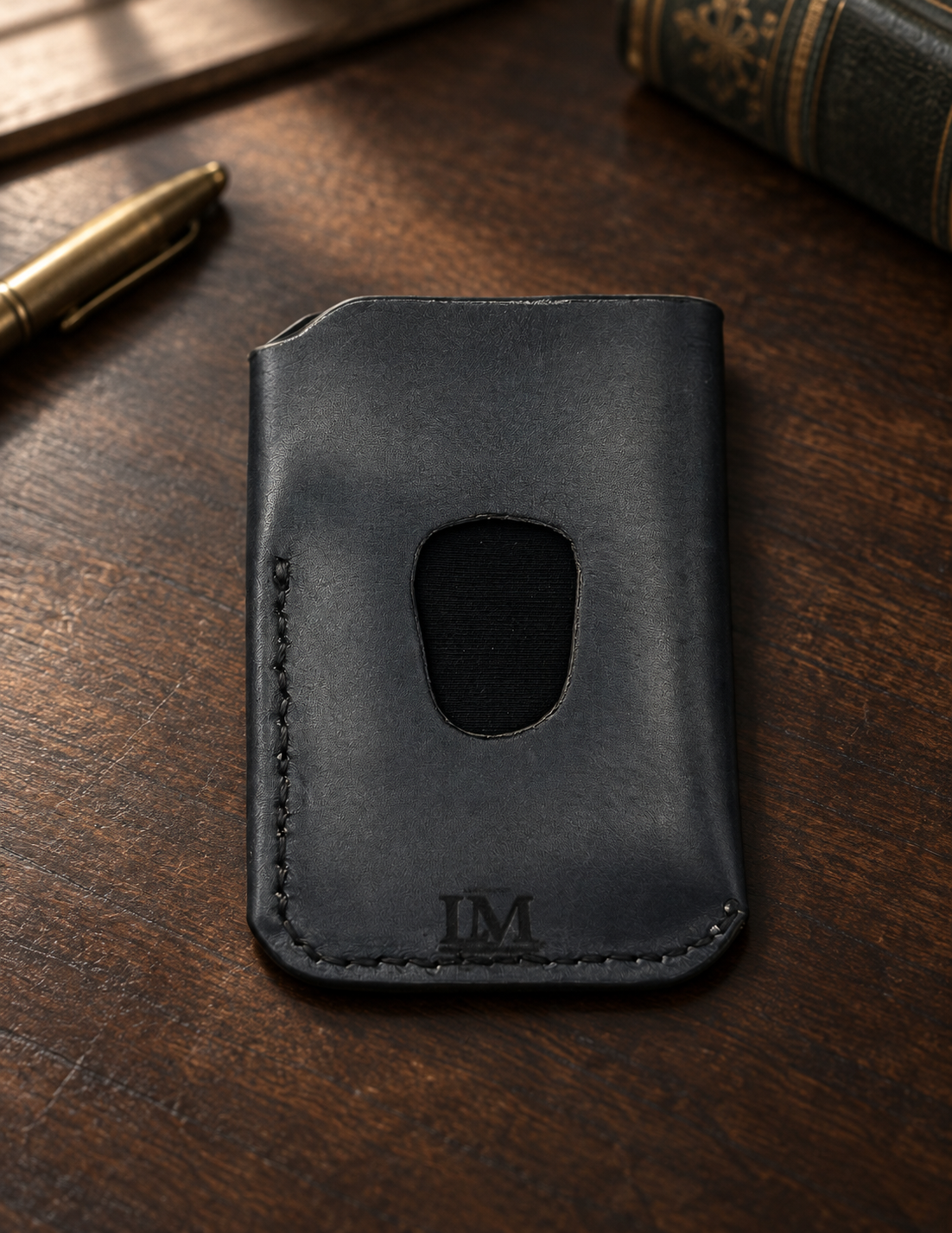 Jet-Black Business Card Holder, lifestyle shot, table setting