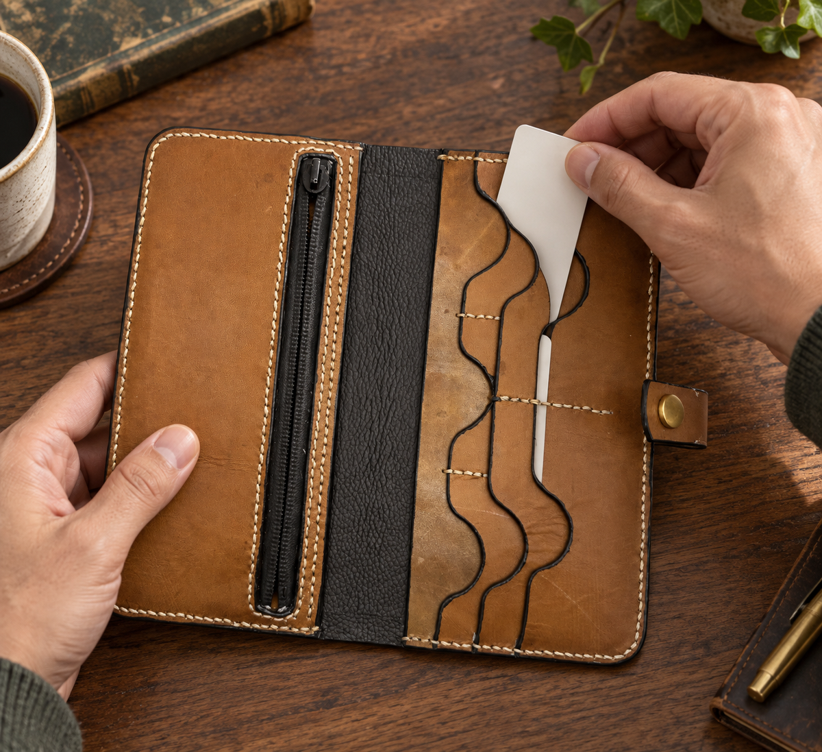 Long Wallet, lifestyle shot, in use