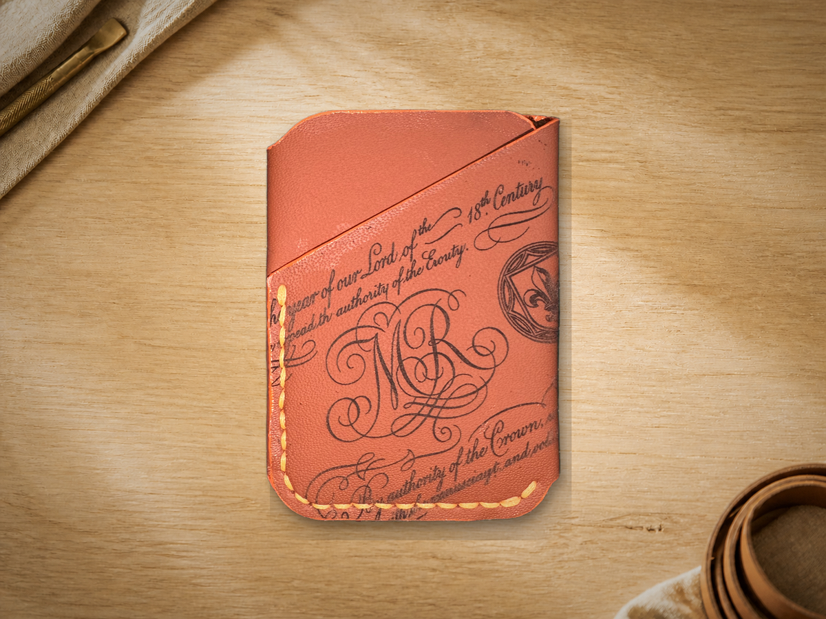Terracotta Calligraphy Business Card Holder, lifestyle shot, table setting