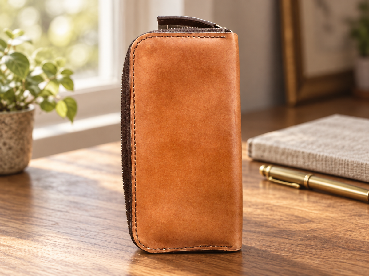 Zipper Wallet, lifestyle shot, table setting