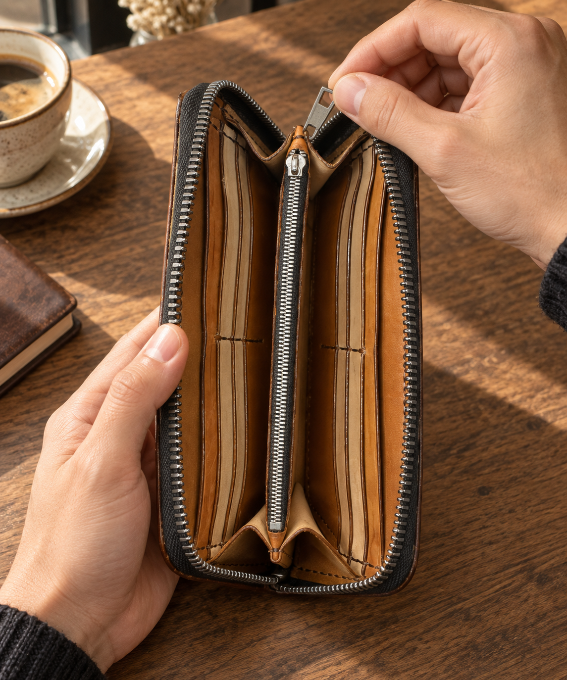 Zipper Wallet, lifestyle shot, in use